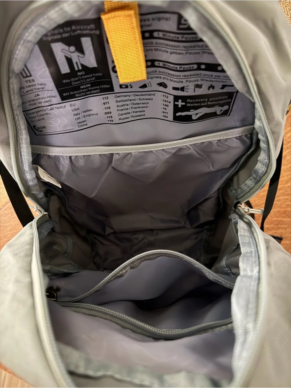 Skysper Gray Backpack with Yellow Accent